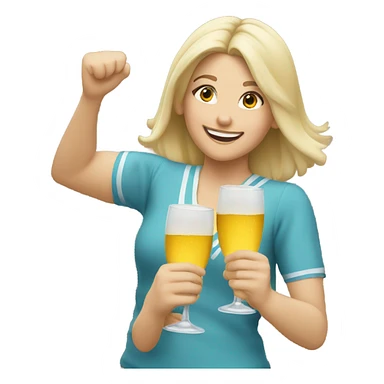 Caucasian Girls cheersing together sticker