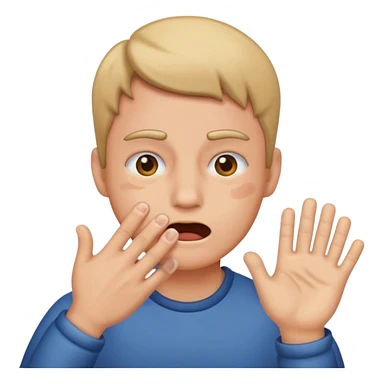 Person slapping their own face sticker