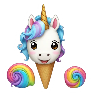 ice cream rainbow unicorn sticker