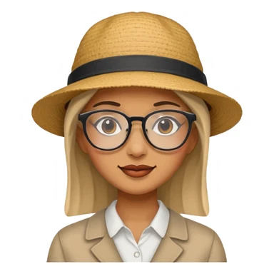 woman wearing hats and glasses sticker