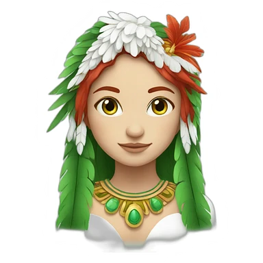 quetzalcuoatl red head green eyes white skin girl sticker