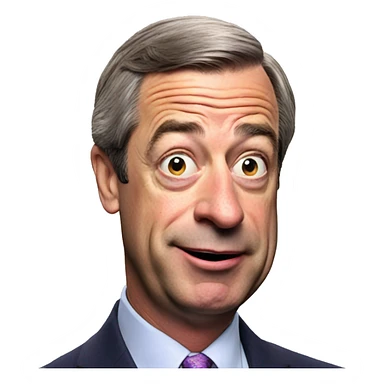 Nigel Farage looking to the left pulling the pog expression sticker