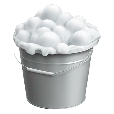 bucket full of white foam sticker