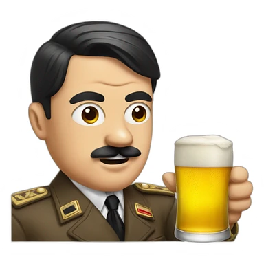 hitler drink beer sticker