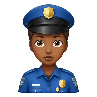 black woman wear police's uniform sticker