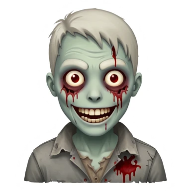 smiling zombie sticker