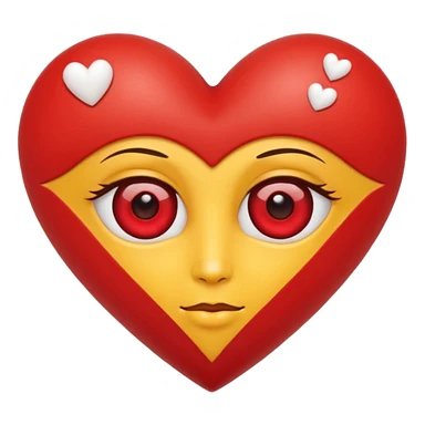 Cara amarilla con corazones en Los ojos y las megillas Rojas sticker