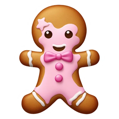 Light pink  gingerbread man sticker