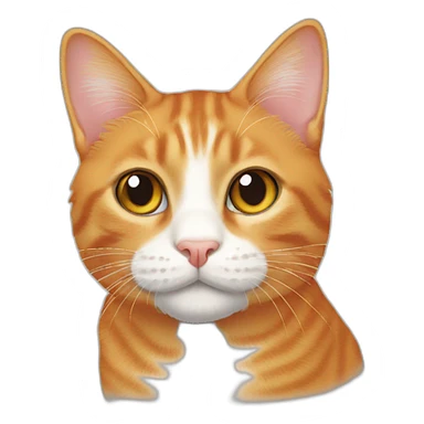 orange tabby cat white chin sticker