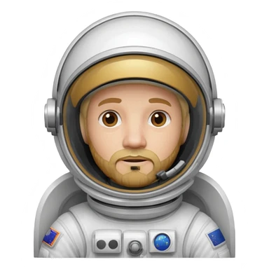 astronaut, white suit and helmet ,with blonde beard sticker