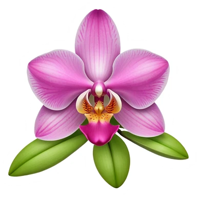 green and pink orchid sticker