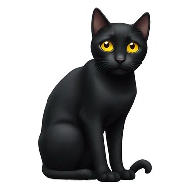 black cat with yellow eyes sticker
