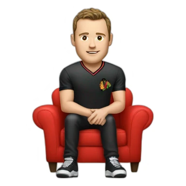 Jonathan Toews sitting on rainbow sofa sticker