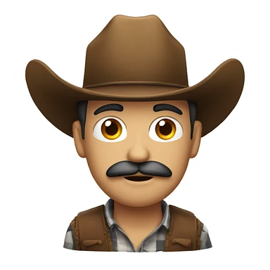 man with cowboy hat and moustache sticker