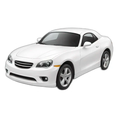 Car blanc and White sad sticker