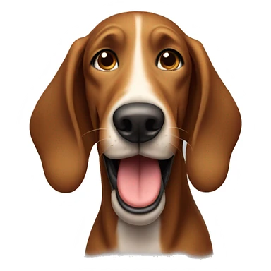 brown hound dog smiling  sticker