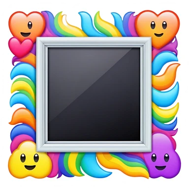 Psychedelic colored photo frame sticker