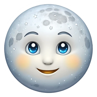 Moon with sparkles and stars sticker