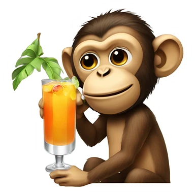 monkey drinking cocktail sticker