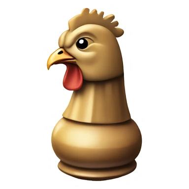 A chess piece with the classic top but a chicken bottom  sticker