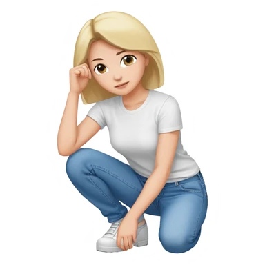  woman crouching sticker