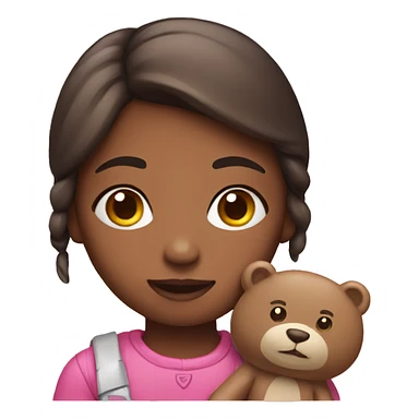 Girl with a pink bear sticker
