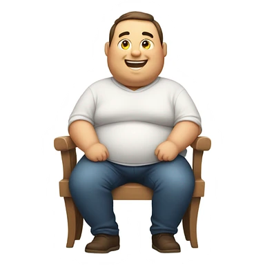 fat guy rubbing his stomach because he’s full sticker