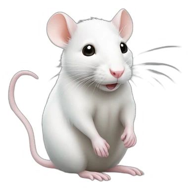 side white rat sticker