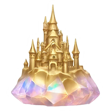 opal crystal gemstone castle gold sticker