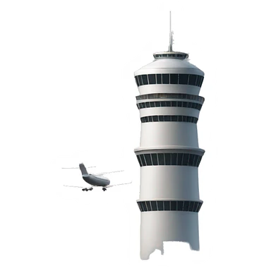 1 airplane 2 tower sticker