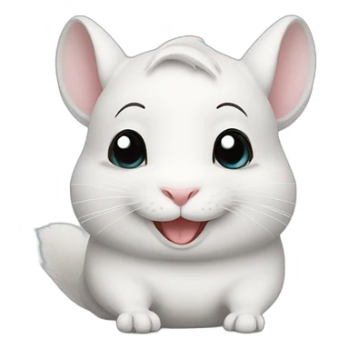happy white chinchilla sticker