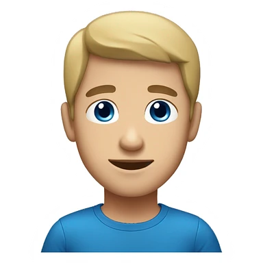 light skin man  with red t-shirt have black hair, blue eyes sticker