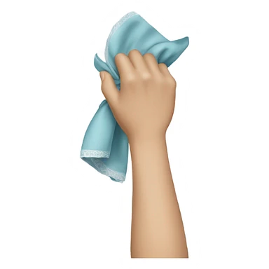 Hand holding a handkerchief sticker