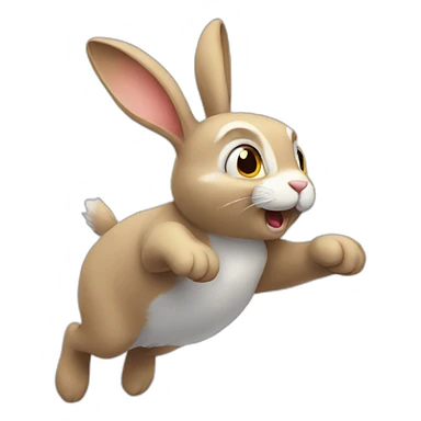 flying rabbit sticker
