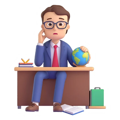 exhausted teacher in a bustling classroom sticker