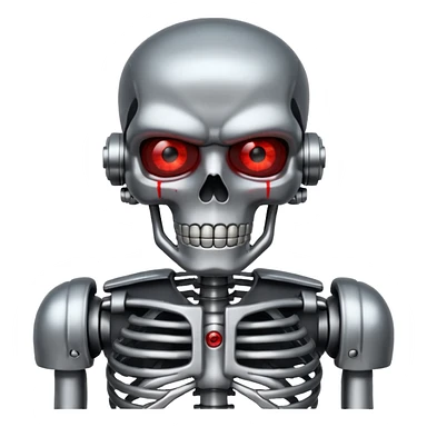red eyed Terminator with metal skeleton sticker