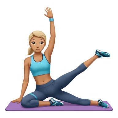 persona estiradacon las piernas levantadas gimnasio sticker