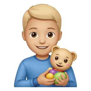 kid with toy sticker