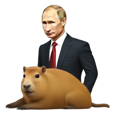Vladimir Putin whit a Capybara  sticker