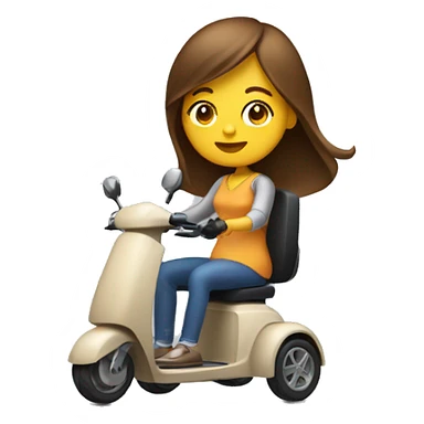 Woman with long brown hair riding a mobility scooter  sticker
