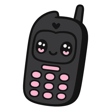 gothic phone, black and pink colors sticker