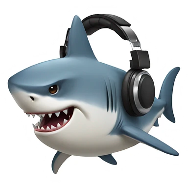 Angry shark with headphones  sticker