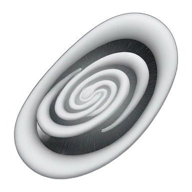 white 3d spiral on black hole background sticker