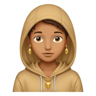 {
  "type": "human",
  "look": "tan hoodie, gold jewelry, neutral face"
} sticker