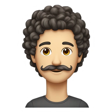 Un homme de 18 ans avec un bouc et une moustache, des cheveuxlon bouclés, il a un keffyieh sur la tête sticker