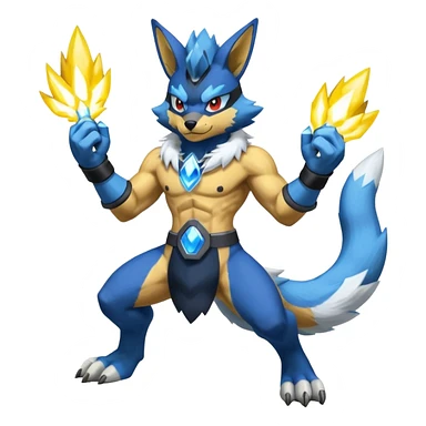 WereGarurumon-Zeraora-Lucario-fusion (full body) sticker