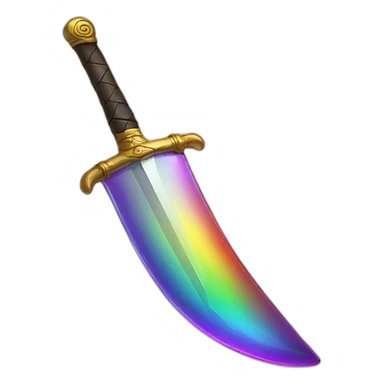 sword rainbow glass sticker