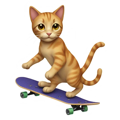 cat skateboarding sticker