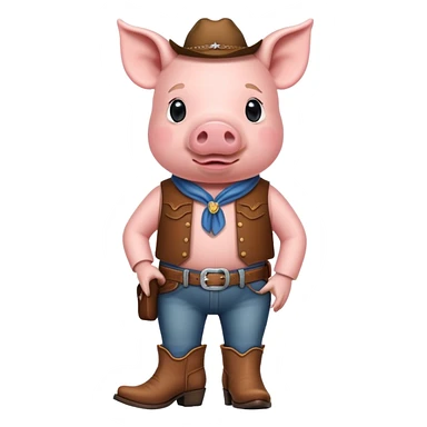 Pig with cowboy boots sticker