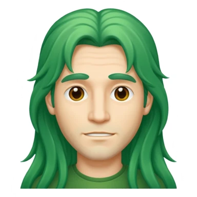 long green haired man sticker